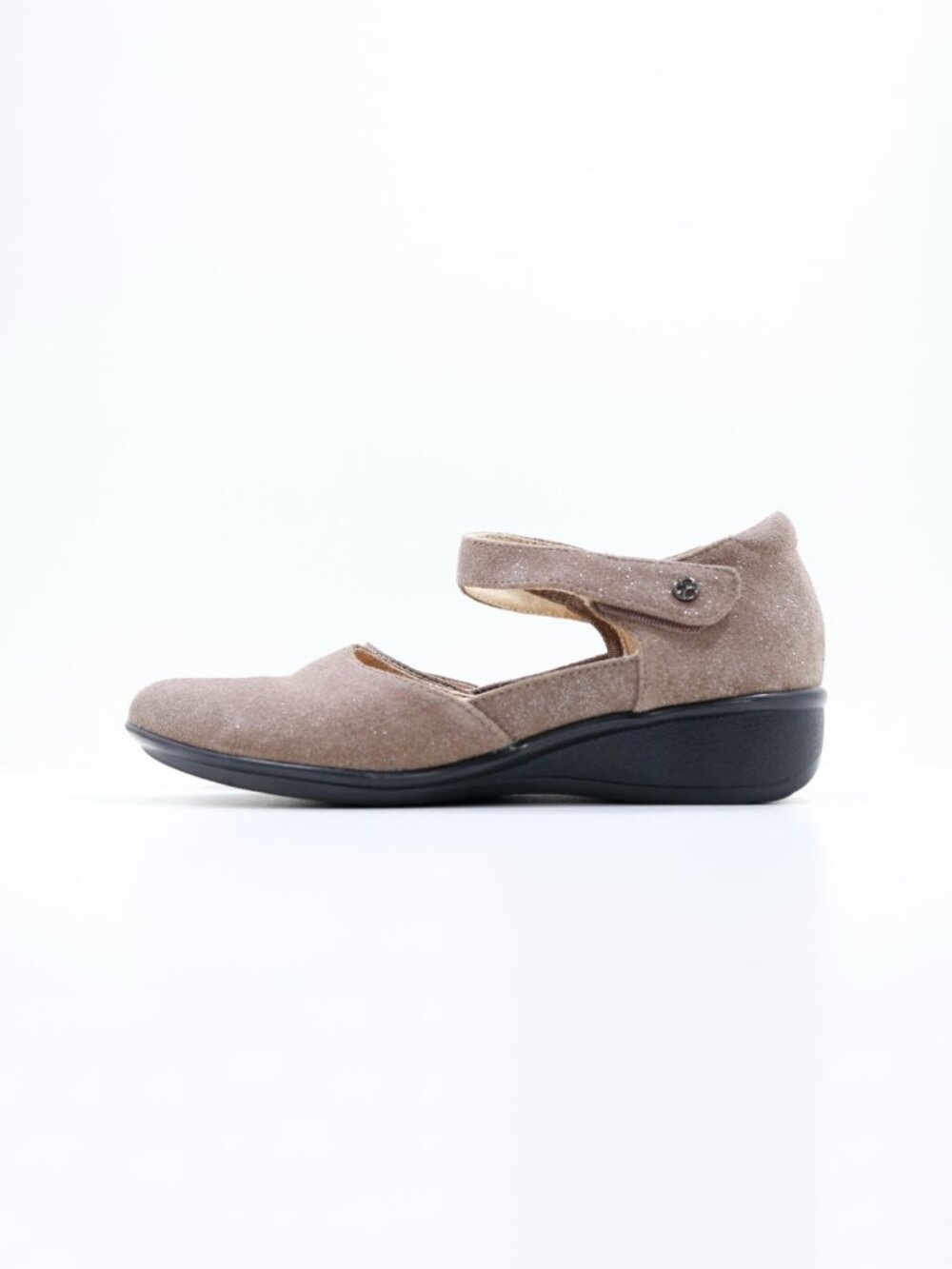 Revere Osaka Brown Metallic Leather Lightweight Mini Wedge Mary Janes - 6/EU 37